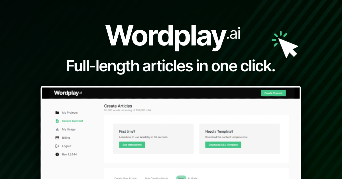 AI Article Writer & Bulk Article Generator - Wordplay.ai